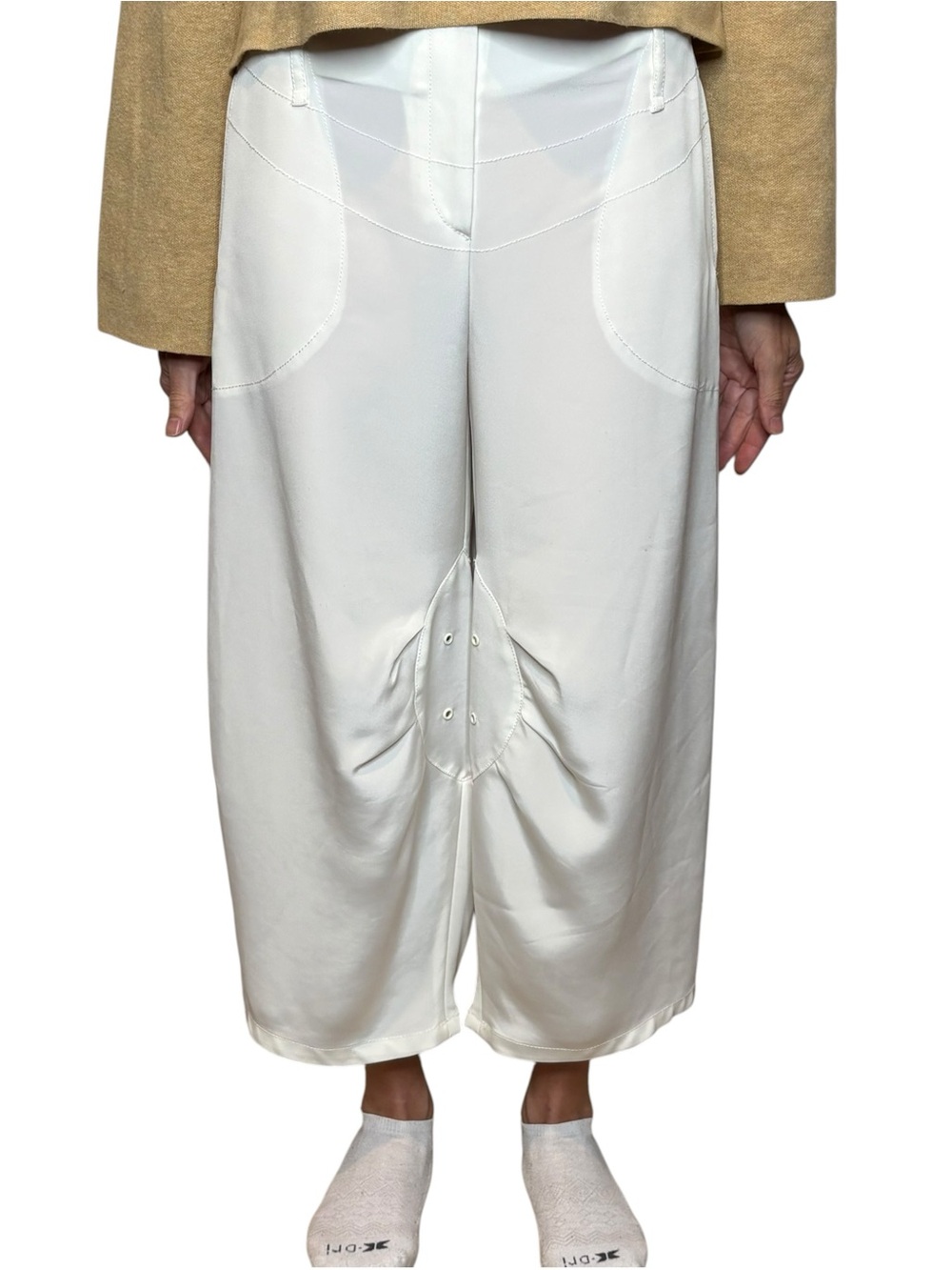 Emporio Armani Archival White Y2K Industrial Minimalist Nylon Pants | 4